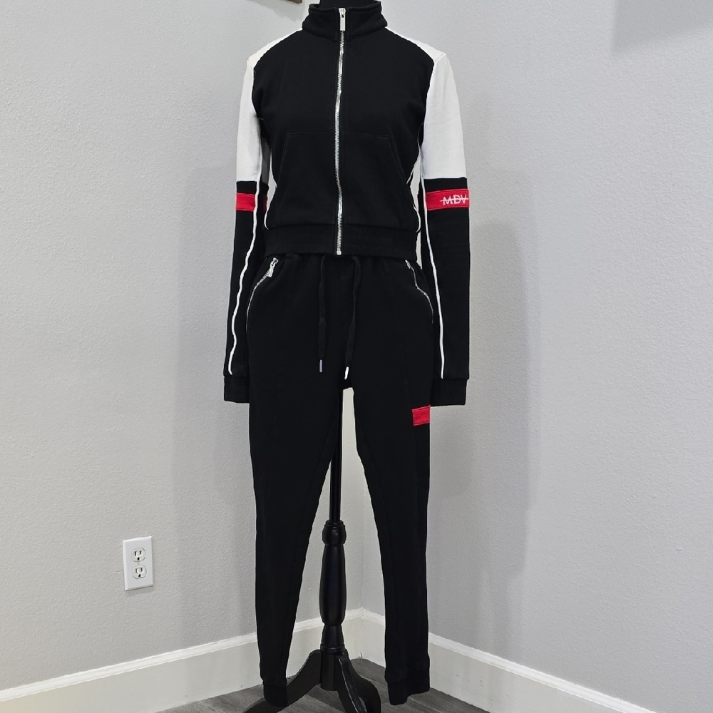 MDV Maniere De Voir MDV Cropped Zip Track Jacket  US 6 (UK 10) - Picture 8 of 14